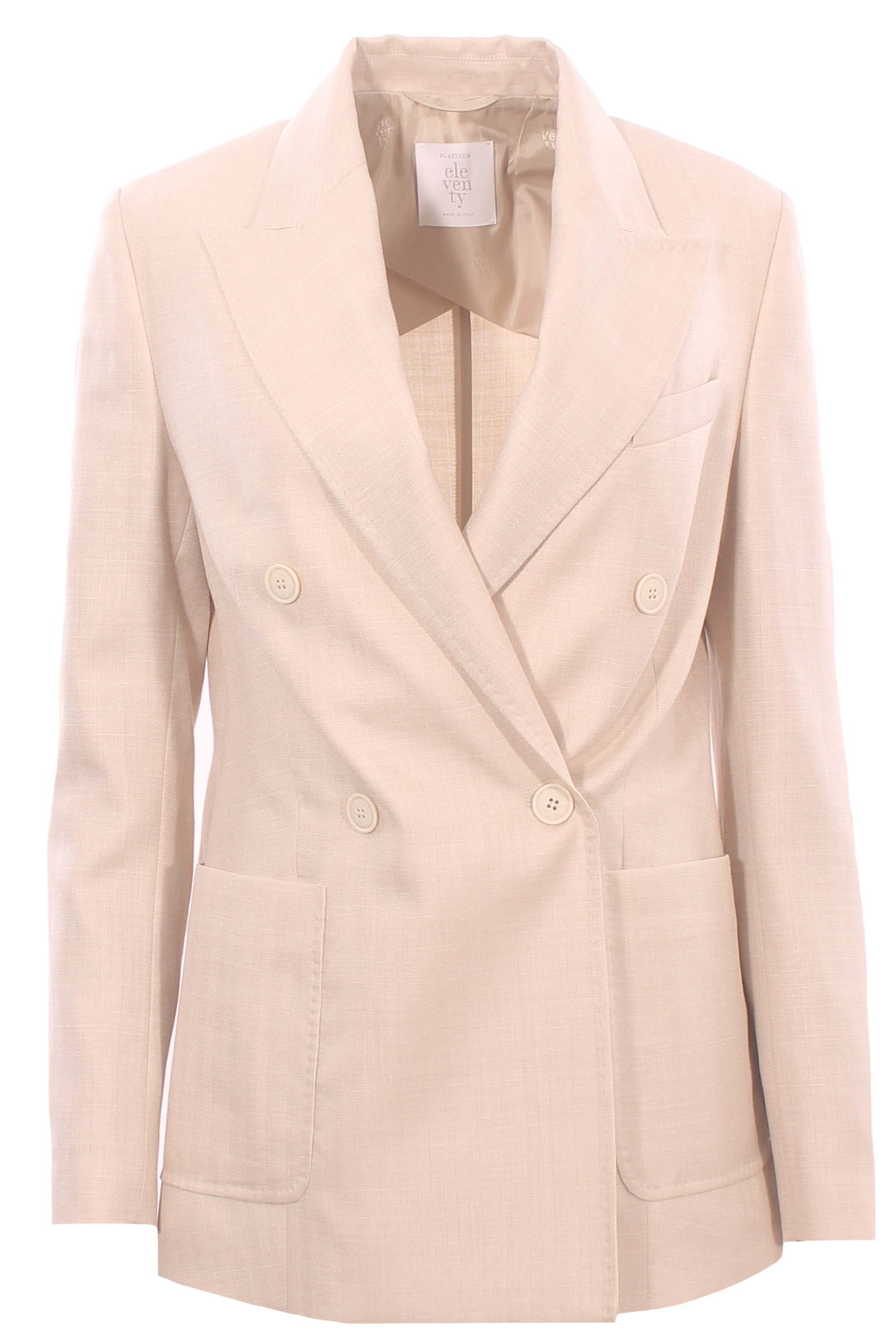 Giacca doppiopetto lana seta e lino