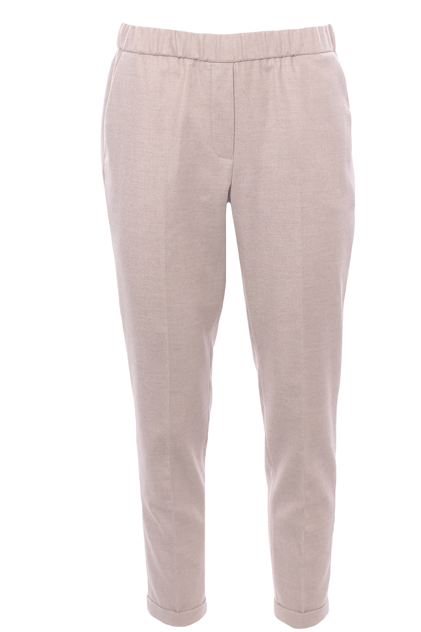 Pantalone in lana con risvolto