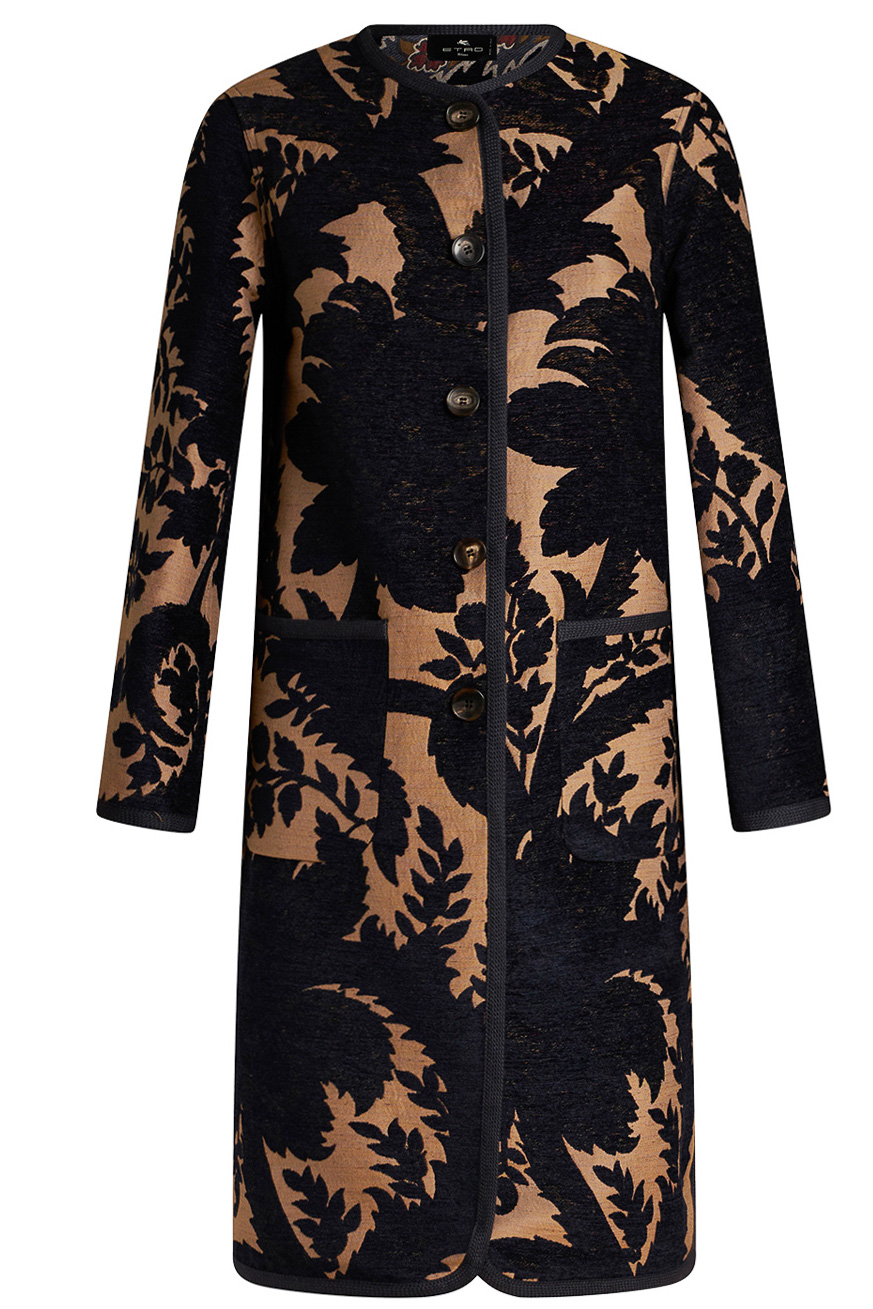 Cappotto reversibile in ciniglia jacquard