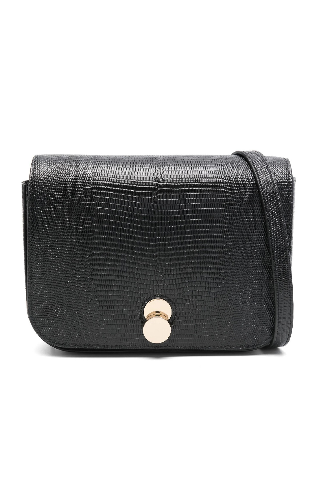 Borsa eclissi in pelle di vitello con stampa lizard