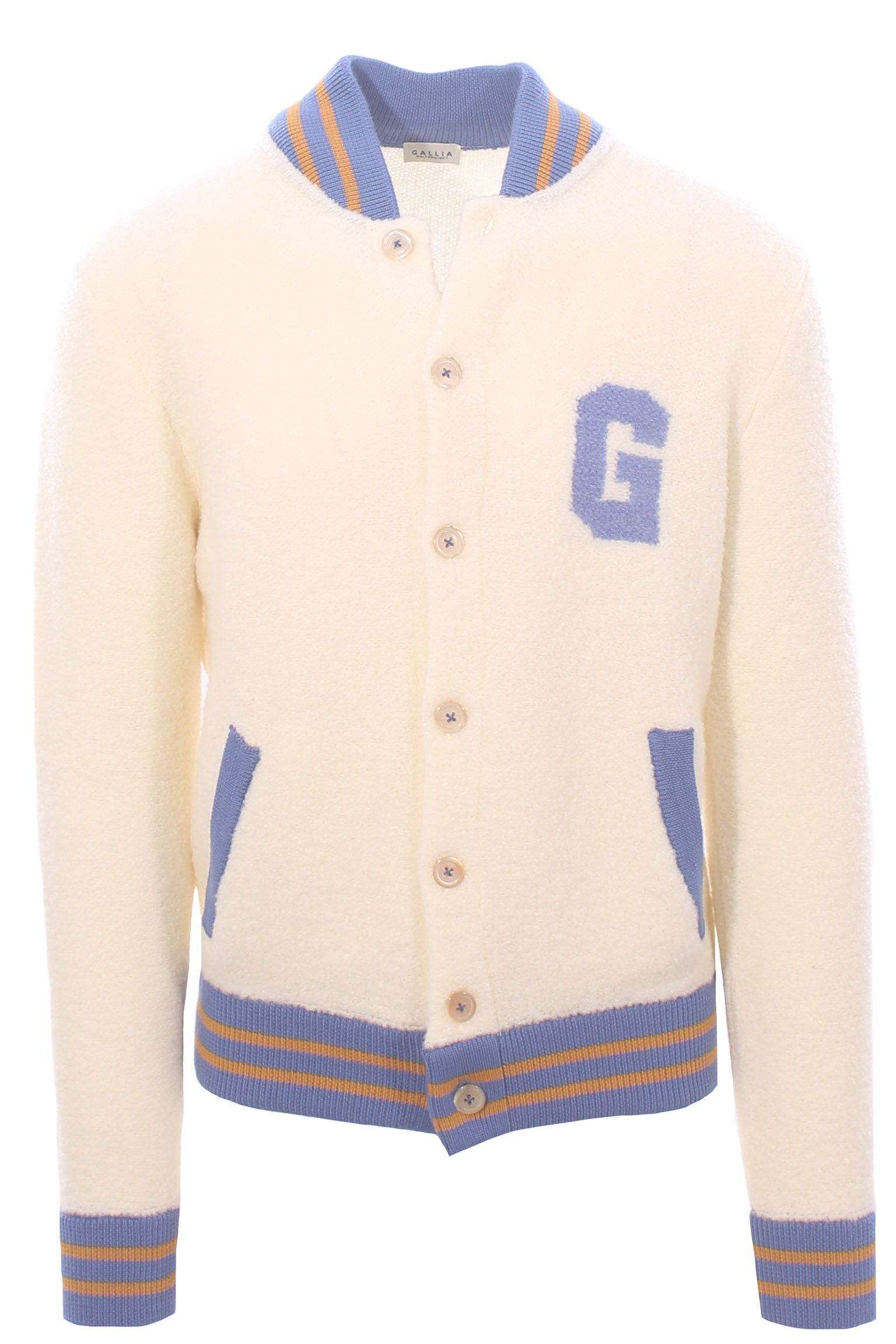 college in lana bouclè con contrasti