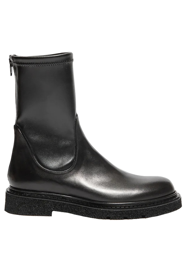 Tronchetto in pelle e similpelle con zip