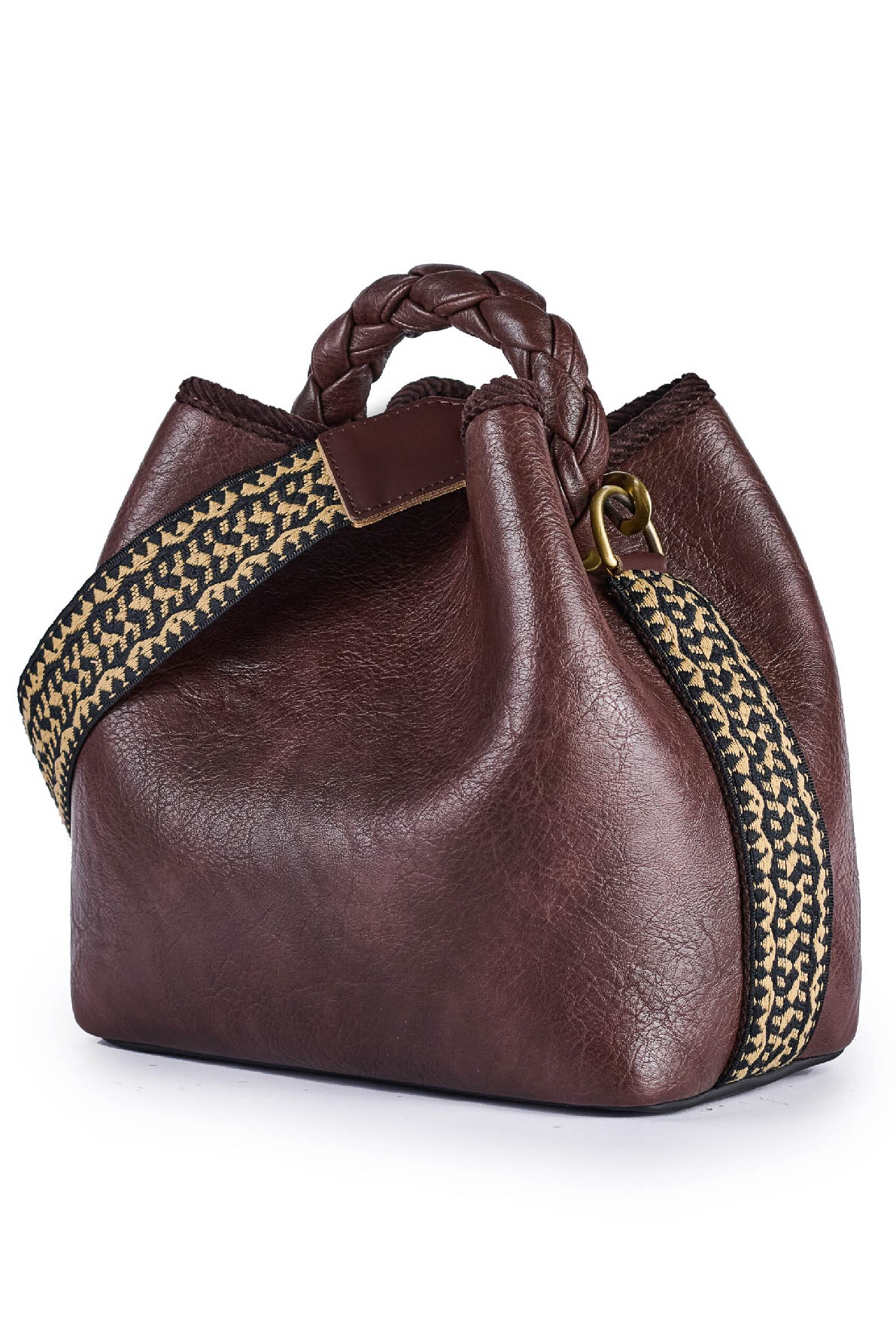 Secchiello in eco pelle con dettagli etnici