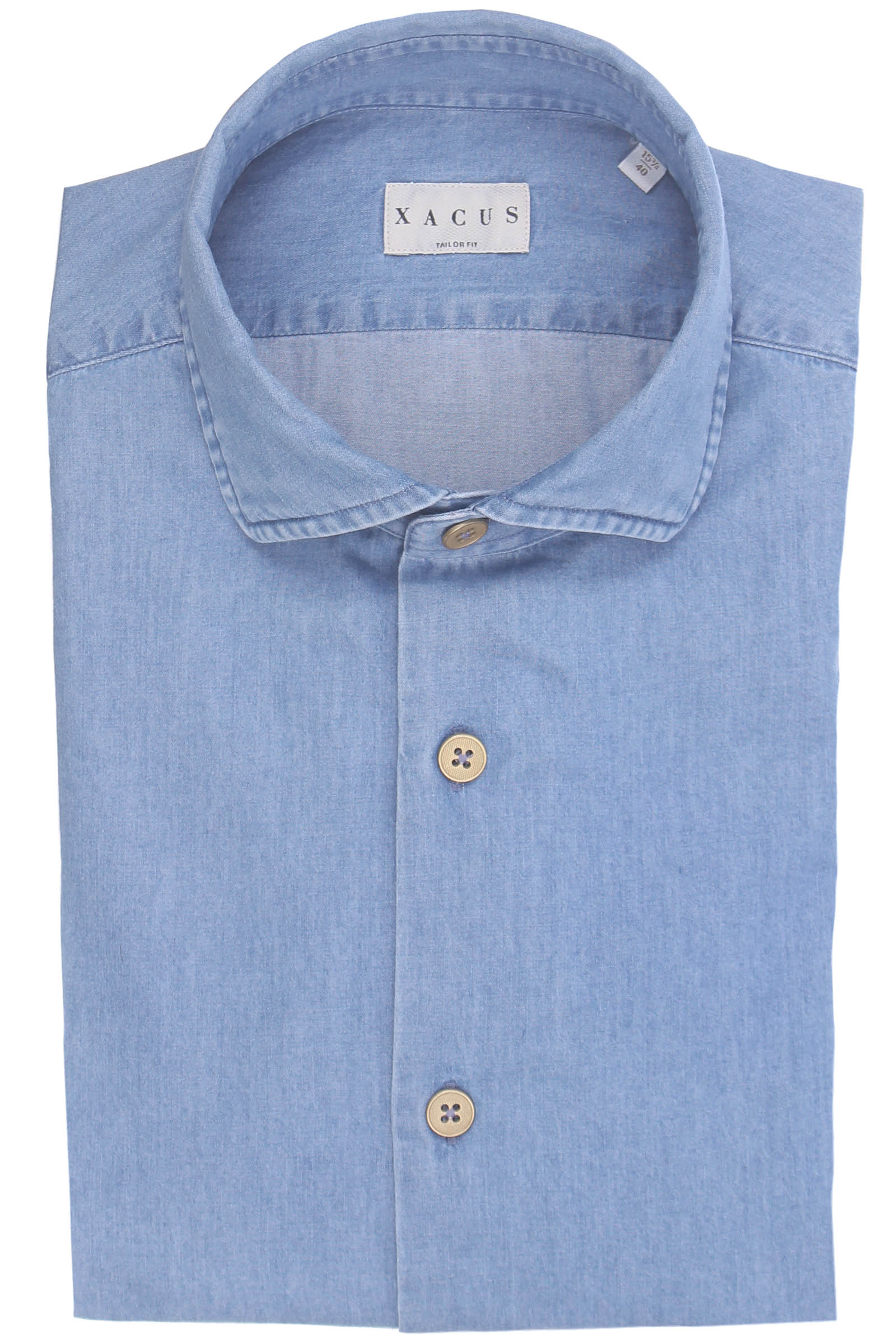 camicia denim bottoni in metallo