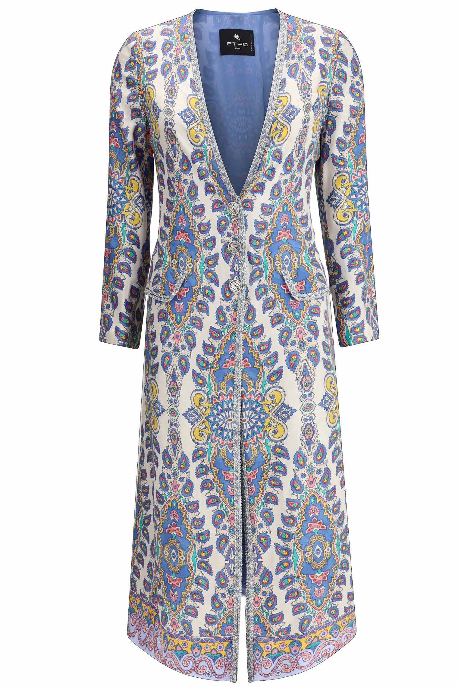 Giacca lunga in seta stampata