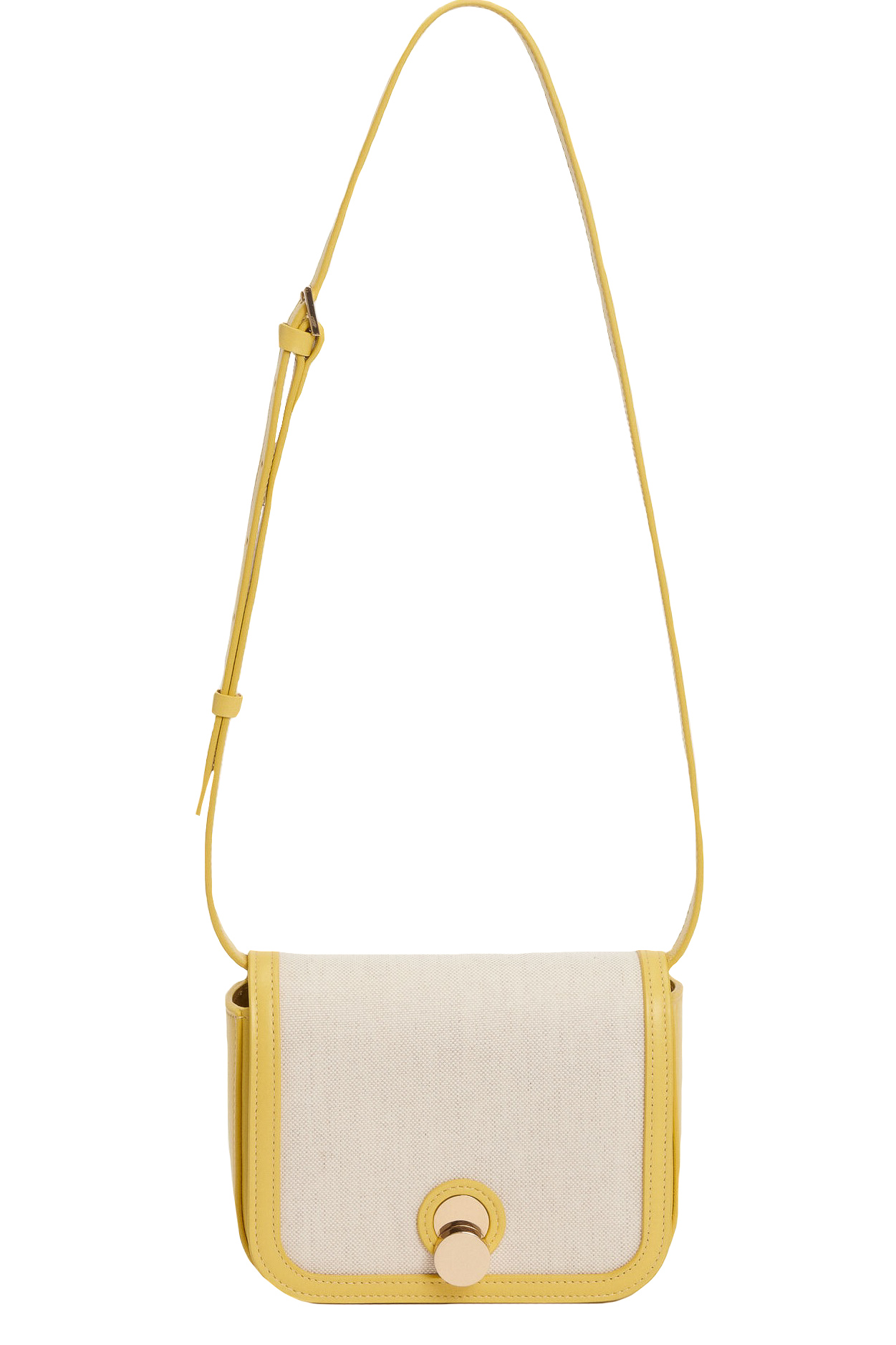 Borsa mini messanger eclissi in canvas e pelle