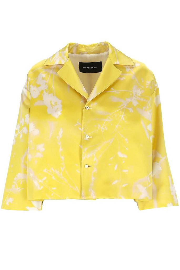 Giacca stampa tilia in seta