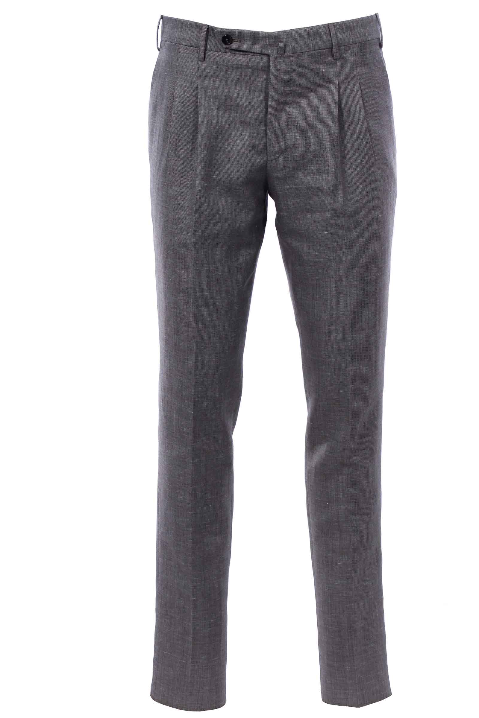 Pantalone preppy in lino e lana