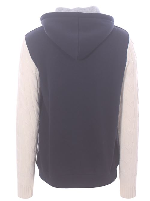 bimaterial sweatshirt with hood DETWELVE | CU-816-B1