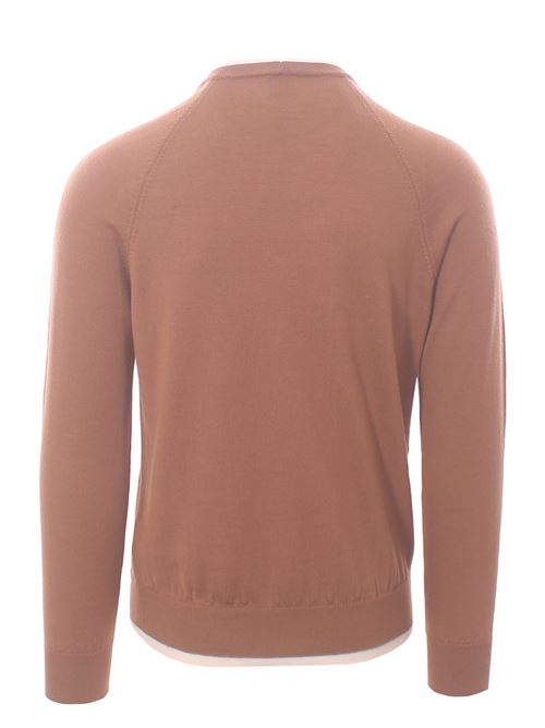 double-layer effect merino crew neck ELEVENTY | L76MAGL79-MAG0L029157-00