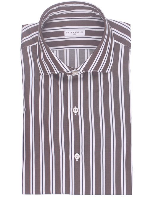 camicia riga larga in cotone twill GHIRARDELLI | L7028-B43803