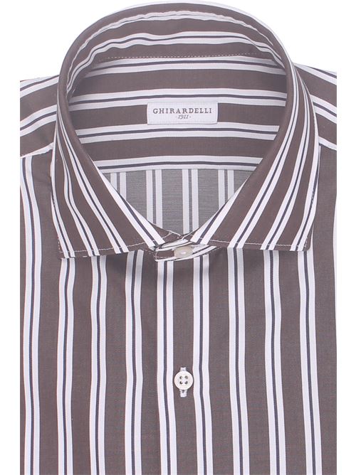 camicia riga larga in cotone twill GHIRARDELLI | L7028-B43803