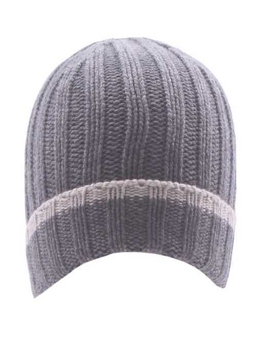 berretto in cashmere costa larga profilo contrasto LA FILERIA | 1016515576072