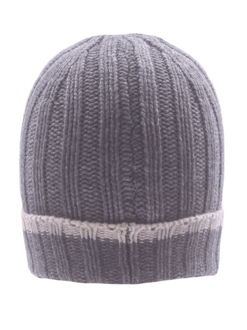 berretto in cashmere costa larga profilo contrasto LA FILERIA | 1016515576072