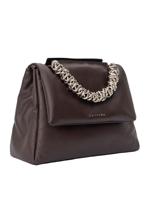 Borsa sveva nappa bold media in pelle con tracolla catena ORCIANI | BT2006NAPPABOLDCIOCCOLATO