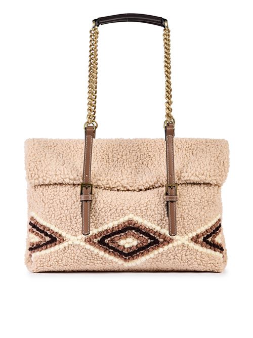 Borsa shopping in eco montone ricamato VIAMAILBAG | AMANDABEARNCU02