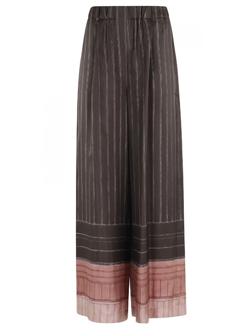 Pantalone pinstripes in seta ALYSI | 116133P6063CHOCO