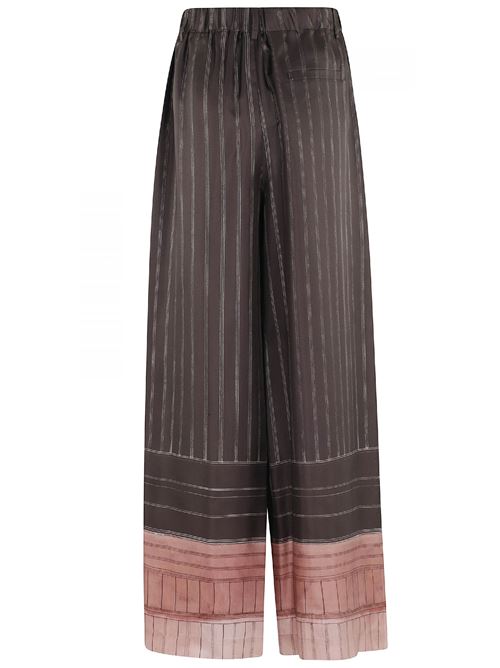 Pantalone pinstripes in seta ALYSI | 116133P6063CHOCO