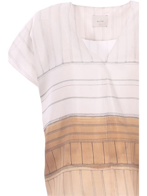 Blusa pinstripes scollo a v ALYSI | 116232P6063GESSO
