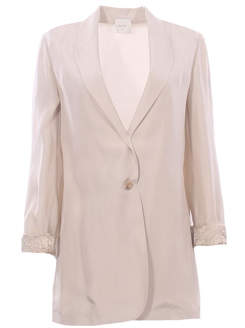 Giacca habotay monopetto ALYSI | 116808P6003GESSO