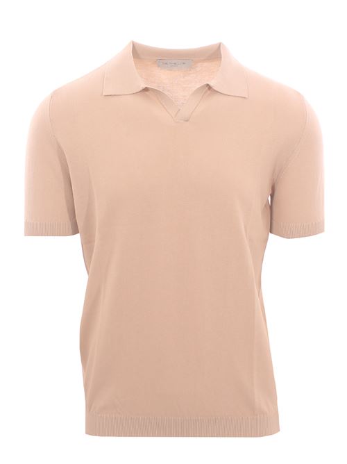 polo skipper in cotone crepe DETWELVE | F-6215COTTON CREPEBEIGE