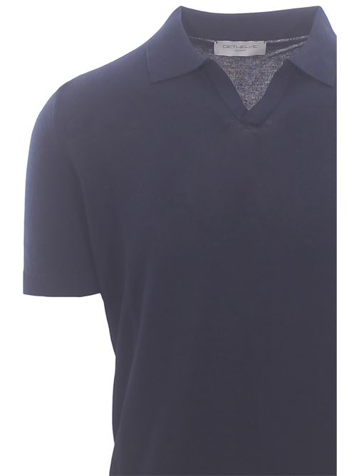 polo skipper in cotone crepe DETWELVE | F-6215COTTON CREPEBLU