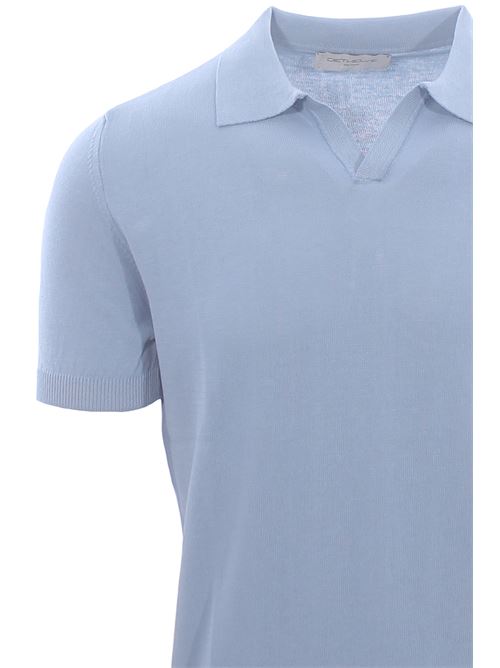 polo skipper in cotone crepe DETWELVE | F-6215COTTON CREPECELESTE
