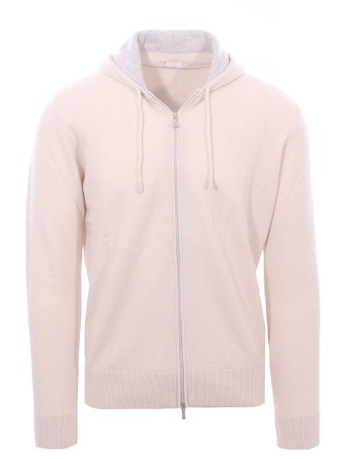 full zip cappuccio in cashmere ELEVENTY | X76MAGK33-MAG0K01902-13