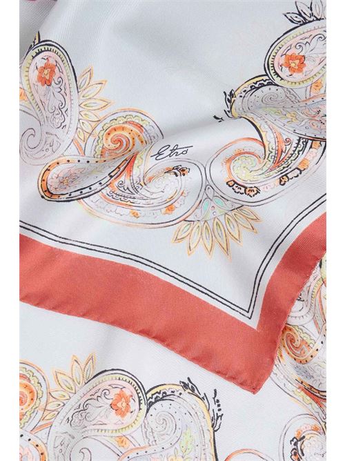 Sciarpa in seta con logo e motivo paisley floreale ETRO | WATA0005AKE59S9880