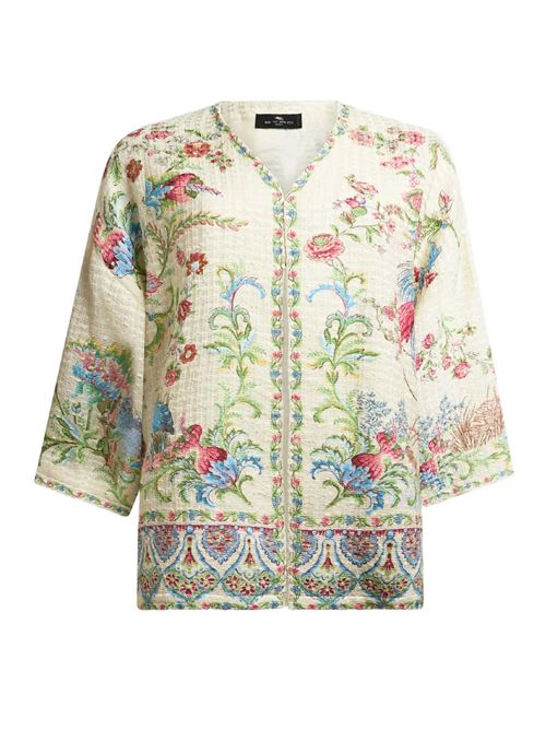 Giacca kesa in stuoia di misto cotone con motivo flora e fauna ETRO | WRCA0024AKH04X0802