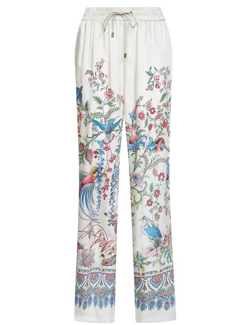 Pantaloni gamba ampia con stampa piazzata flora e fauna ETRO | WREA007299SPSI6X0802