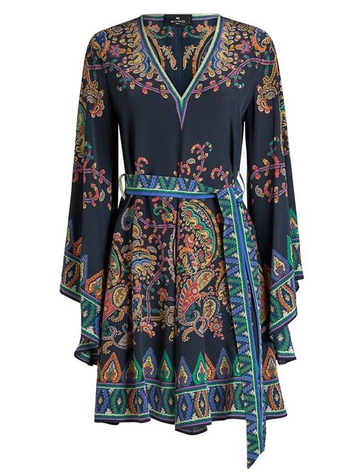 silk dress with paisley floreal print ETRO | WRHA0523AKG15X0883