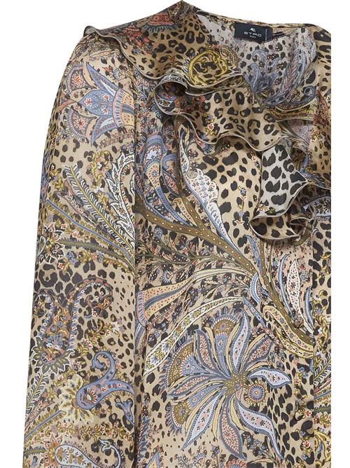 Camicia in seta con stampa paisley animalier ETRO | WRIA009499SA1N9X0826