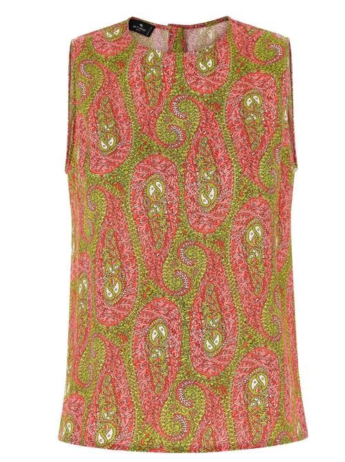 Canotta in twill con motivo paisley foliage ETRO | WRJA001999SASZ0X0896