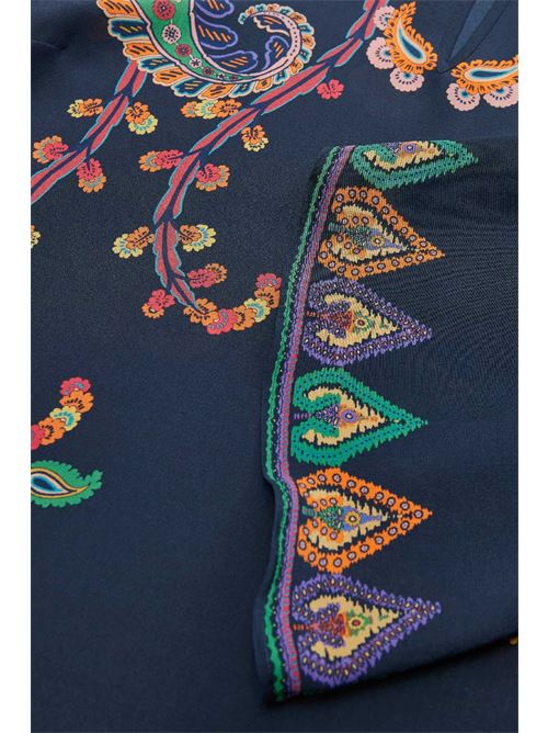 Blusa in seta con stampa piazzata paisley floreale ETRO | WRJA0162AKG23X0883
