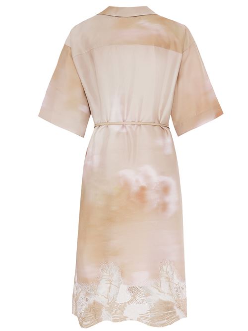Abito in twill di seta stampato con pizzo FABIANA FILIPPI | ABD276F641M104VR1