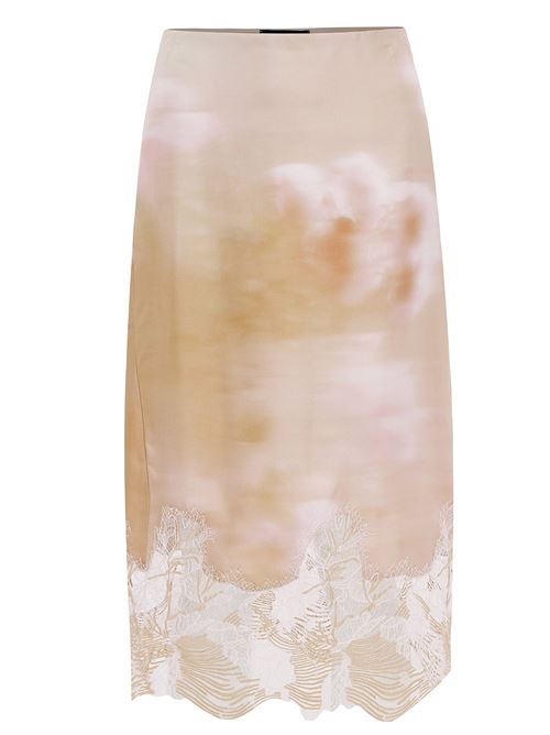 Printed silk twill skirt with lace FABIANA FILIPPI | GND276F837M104VR1
