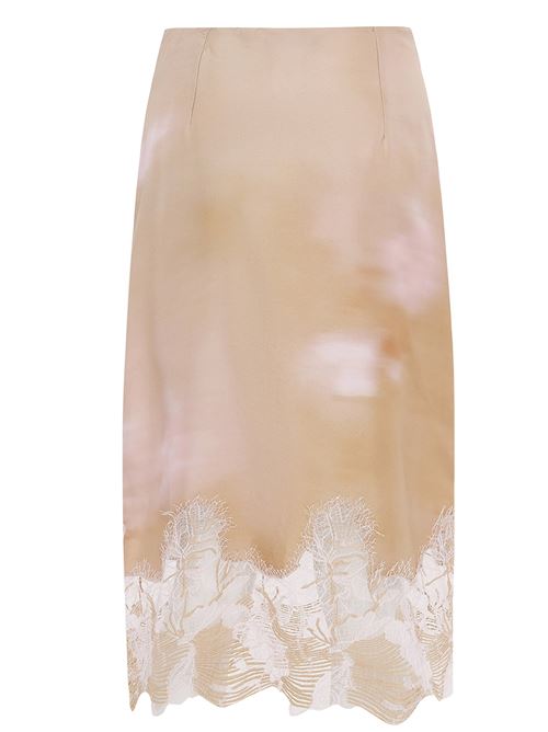 Printed silk twill skirt with lace FABIANA FILIPPI | GND276F837M104VR1