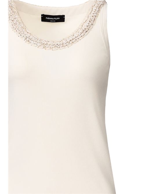 Canotta in jersey di cotone a costina FABIANA FILIPPI | JED266F602L9180145