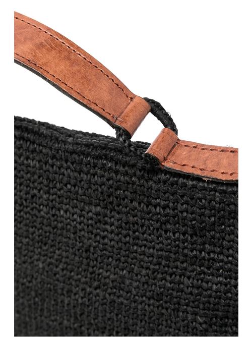 Borsa a spalla in raphia IBELIV | LAHADYBLACK