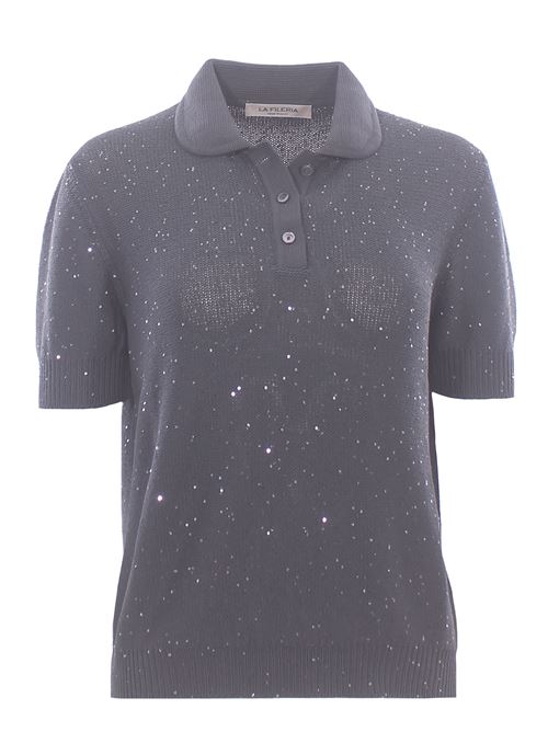 Polo paillettes in cotone LA FILERIA | 13233/32430092
