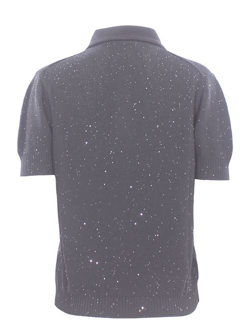 Polo paillettes in cotone LA FILERIA | 13233/32430092