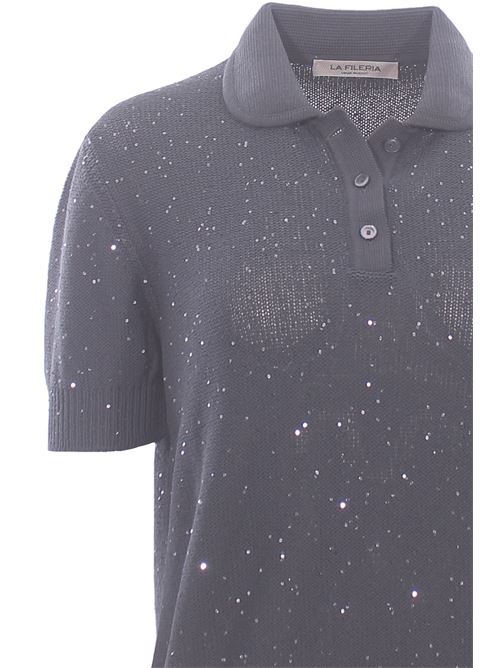 Polo paillettes in cotone LA FILERIA | 13233/32430092