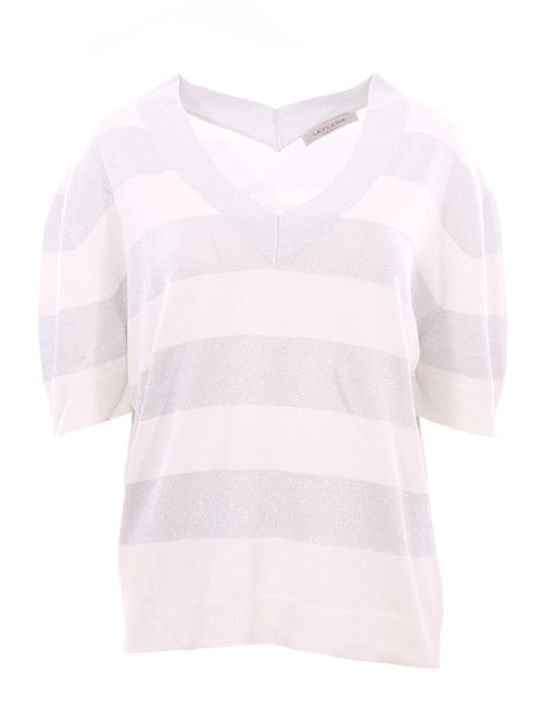 Collo a v rigato lurex LA FILERIA | 57220/23702005