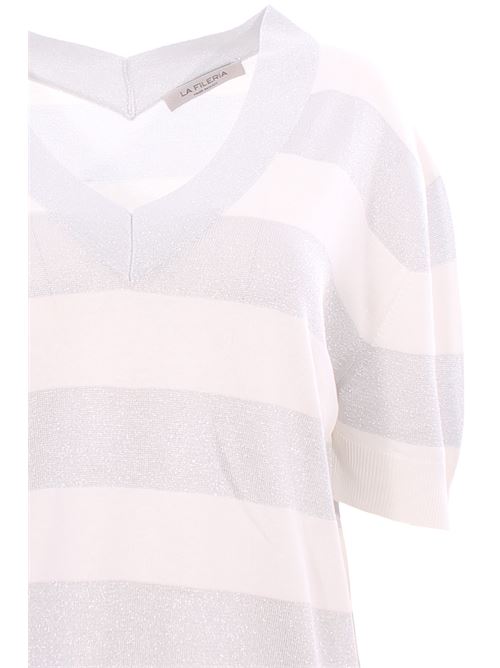 Collo a v rigato lurex LA FILERIA | 57220/23702005