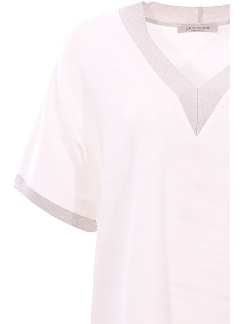 T-shirt in cotone con lurex LA FILERIA | 60269/80369003