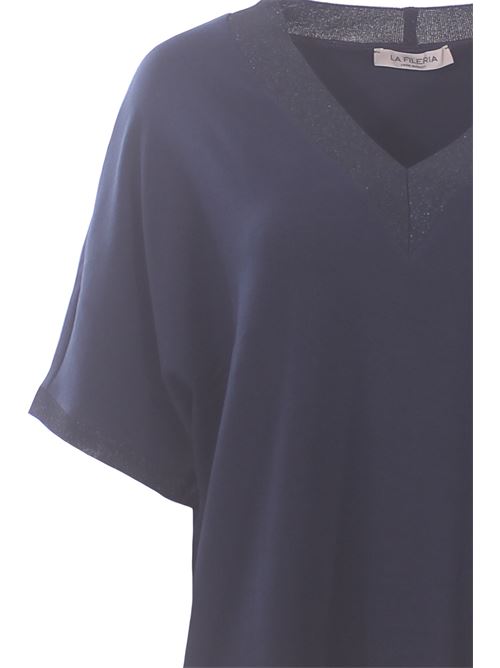 T-shirt in cotone con lurex LA FILERIA | 60269/80369598