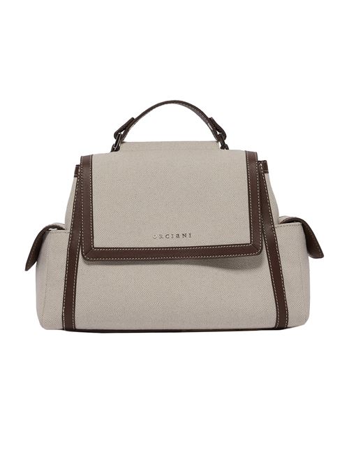 Borsa sveva savana small a mano in canvas e pelle con tracolla ORCIANI | B01999SAVANACOCOA