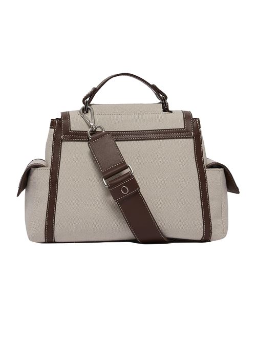 Borsa sveva savana small a mano in canvas e pelle con tracolla ORCIANI | B01999SAVANACOCOA