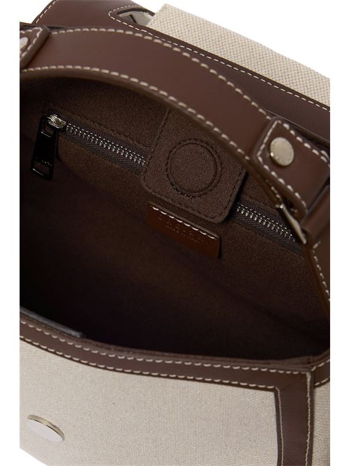 Borsa sveva savana small a mano in canvas e pelle con tracolla ORCIANI | B01999SAVANACOCOA